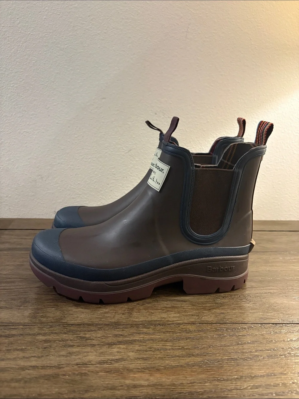 NEW [Barbour] x Paul Smith Rustic Ankle Wellingtons Chelsea Rain Boots Men’s 7